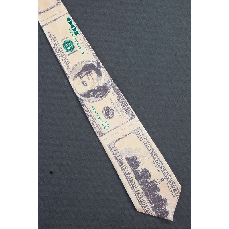 Front & Back of Ben Franklin $100 Bill Necktie