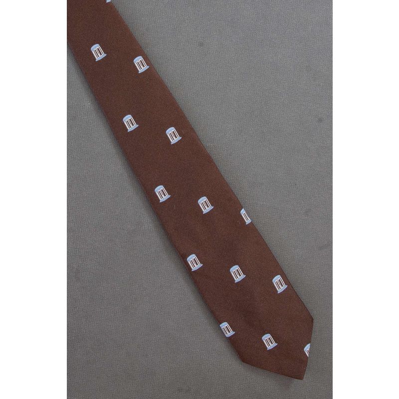 Gazebo Allover 1980s Slim Brown Vintage Tie