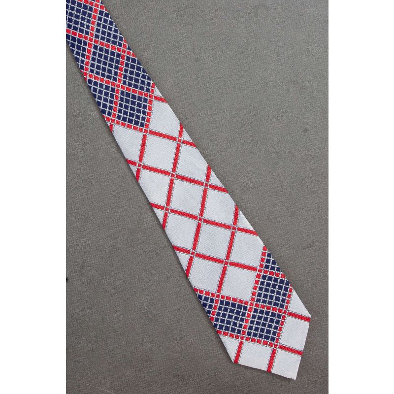 Red, Navy & Gray Check Pattern With Rope Tie