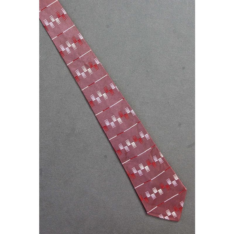 Staggered Pattern - 50's Skinny Mauve Pink Tie