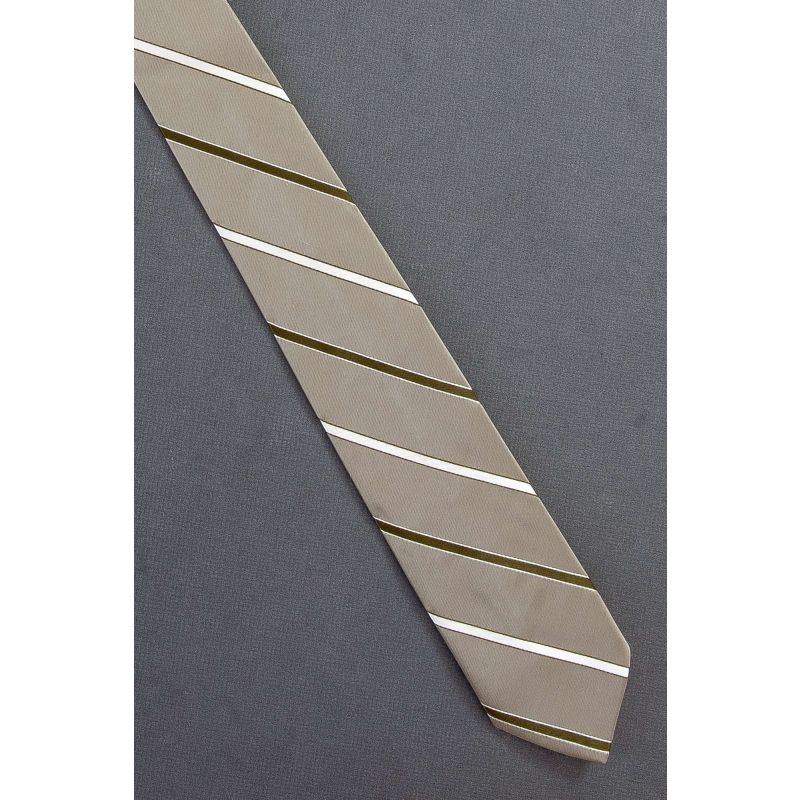 Green Striped - 1980's Skinny Vintage Necktie