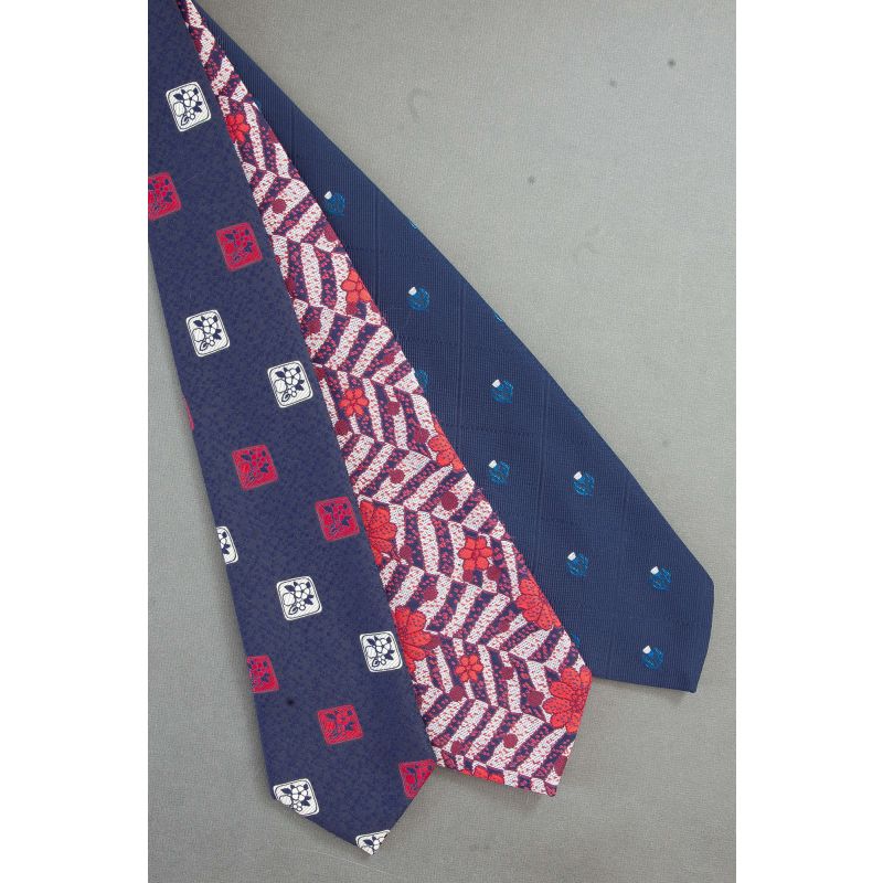 3 For $25 - 1970s Wide Patriotic Flower Neckties