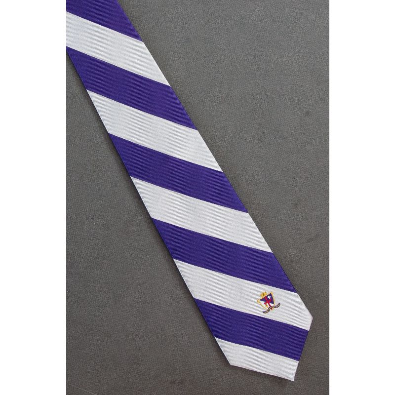 Purple Stripe With Crest - Coastal Traditions Tie