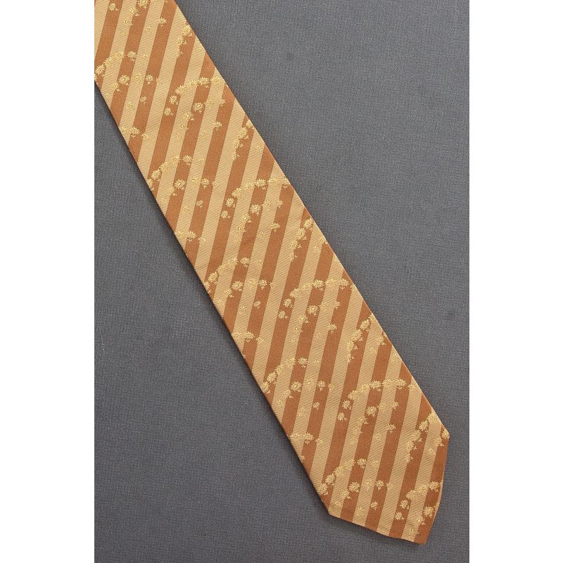 Gold Flowers & Stripes - Silk Ungaro Designer Tie