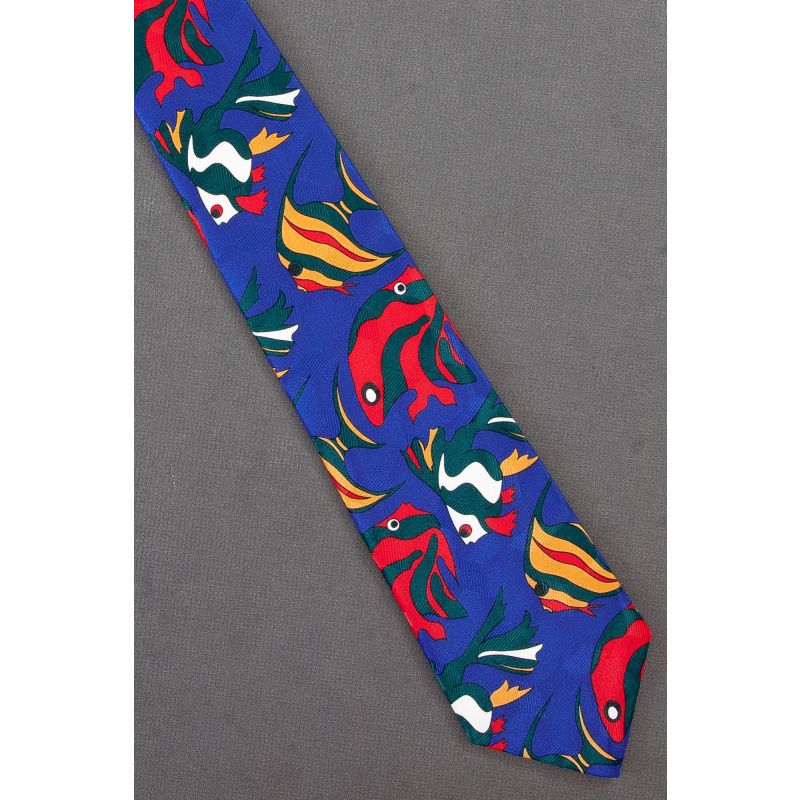 Colorful Fish - Men's Blue Nautical Necktie