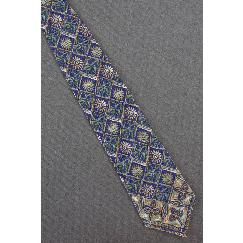 Spiral Suns & Leaves - Linen Structure Brand Tie