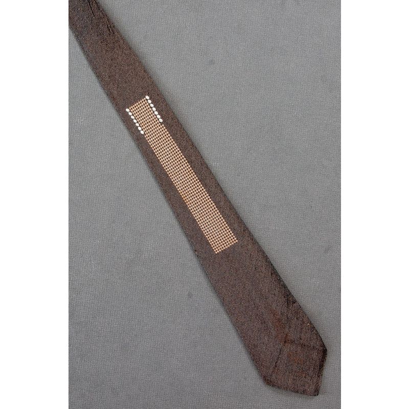 Unique Center Panel - 1950's Skinny Brown Tie