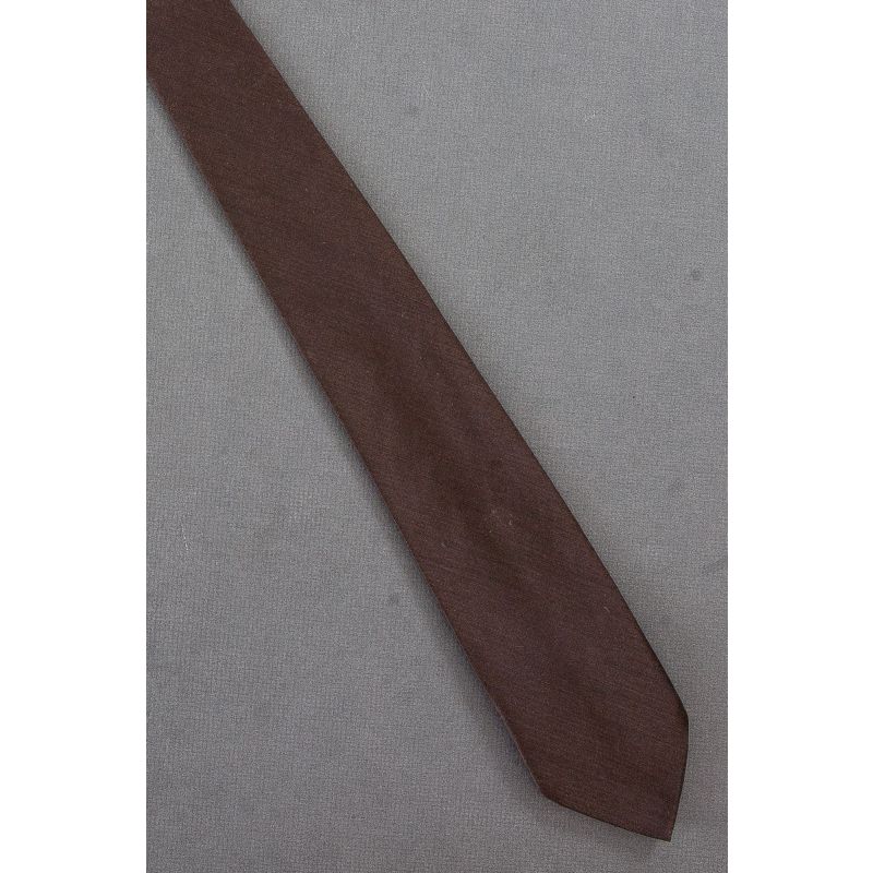 Solid Dark Brown - 1950s Skinny Vintage Necktie