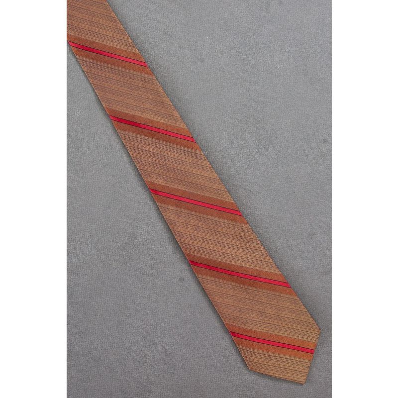 50's Skinny Mad Men - Brown & Red Striped Tie