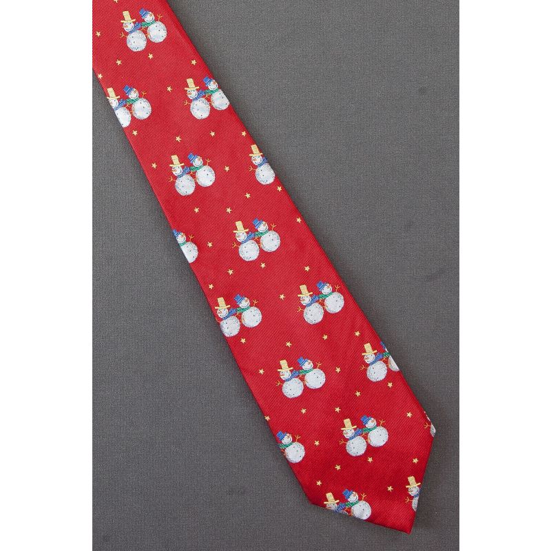 Pair of Snowmen & Gold Stars - Christmas Necktie