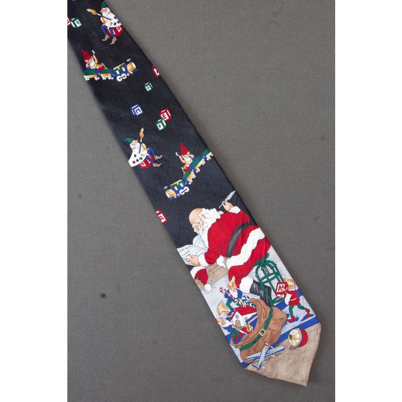 Santa's Elves Make Toys - Silk Christmas Necktie