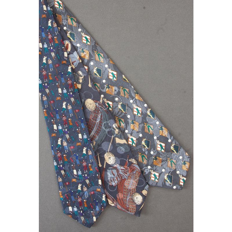 3 For $25 - Gray Color Golfer Golfing Neckties
