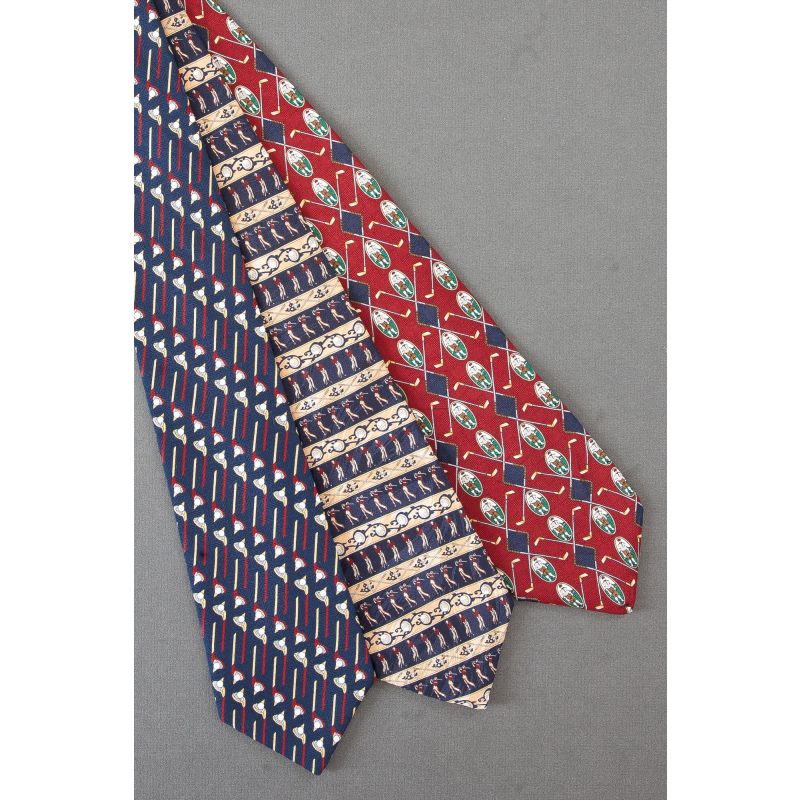 3 For $25 - Small Golf Scenes - Silk Neckties