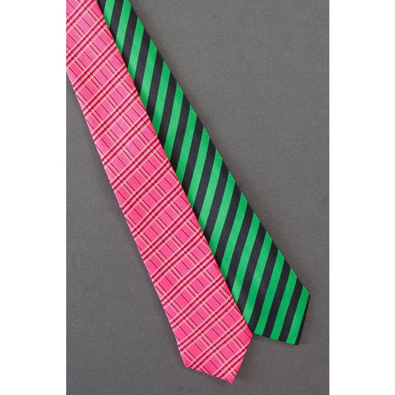 2 For $20 - Skinny Plaid &amp; Striped Neckties