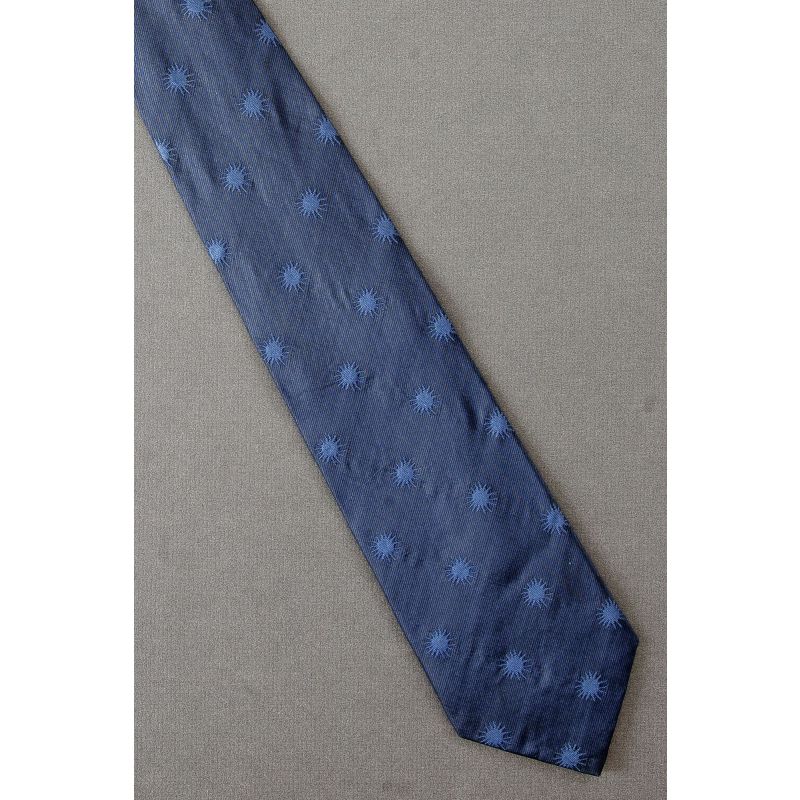 Repeating Blue Suns - Silk Navy Blue Necktie