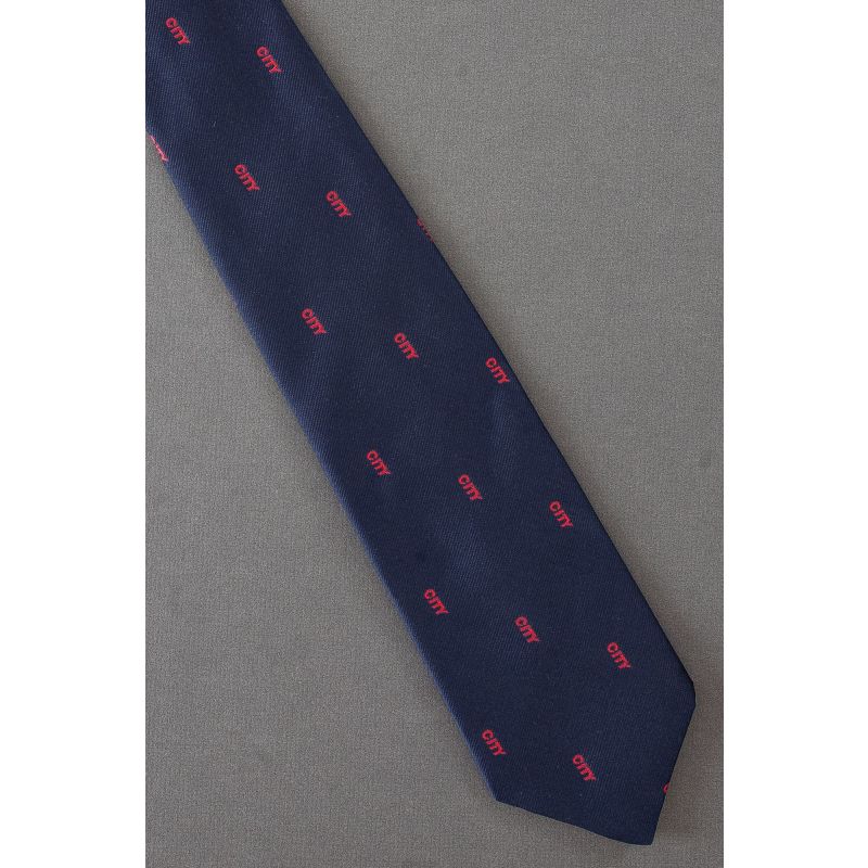 The Word CITY Repeat - 1970's Navy Blue Necktie