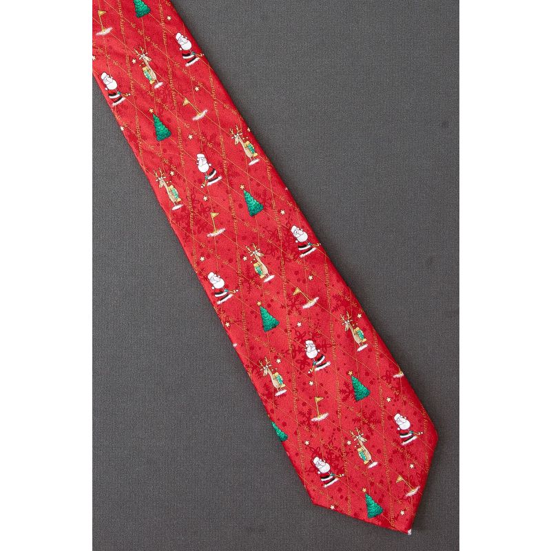 Santa & Deer Caddy - A Merry Christmas Golf Tie