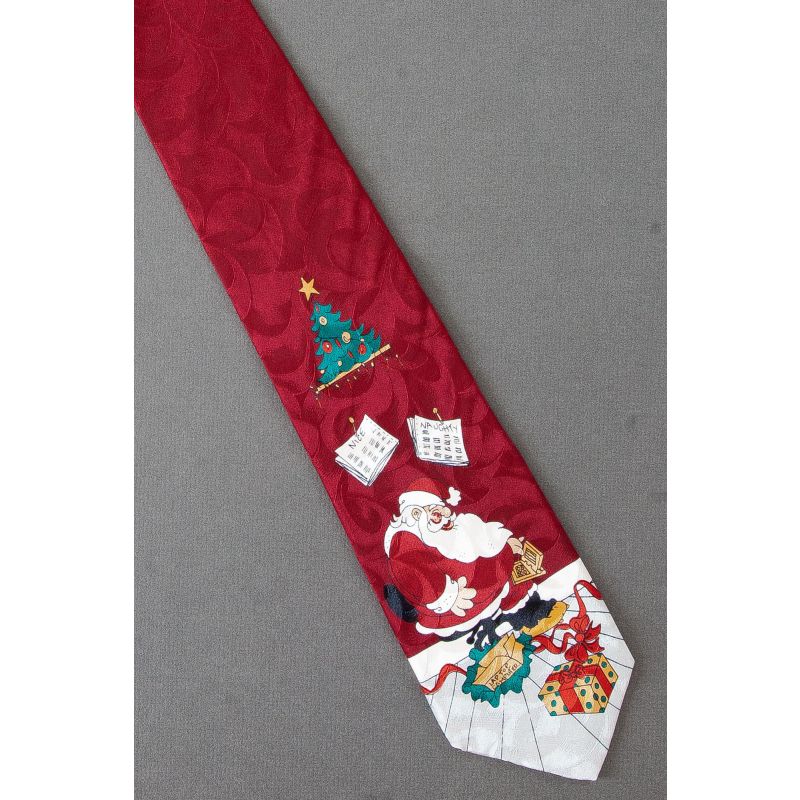 Santa With Laptop For Nice Girl or Boy Necktie