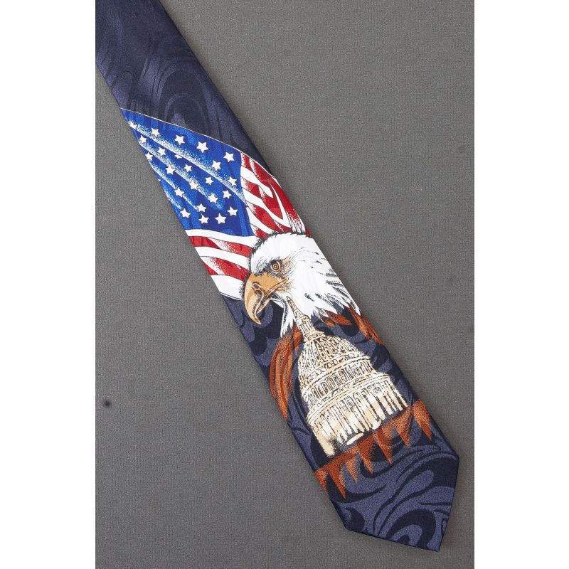 US Capitol Dome, Flag & Eagle - Navy Necktie