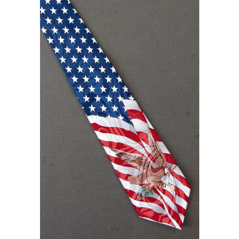 Eagle, Olive Branch, Arrow & US Flag Necktie