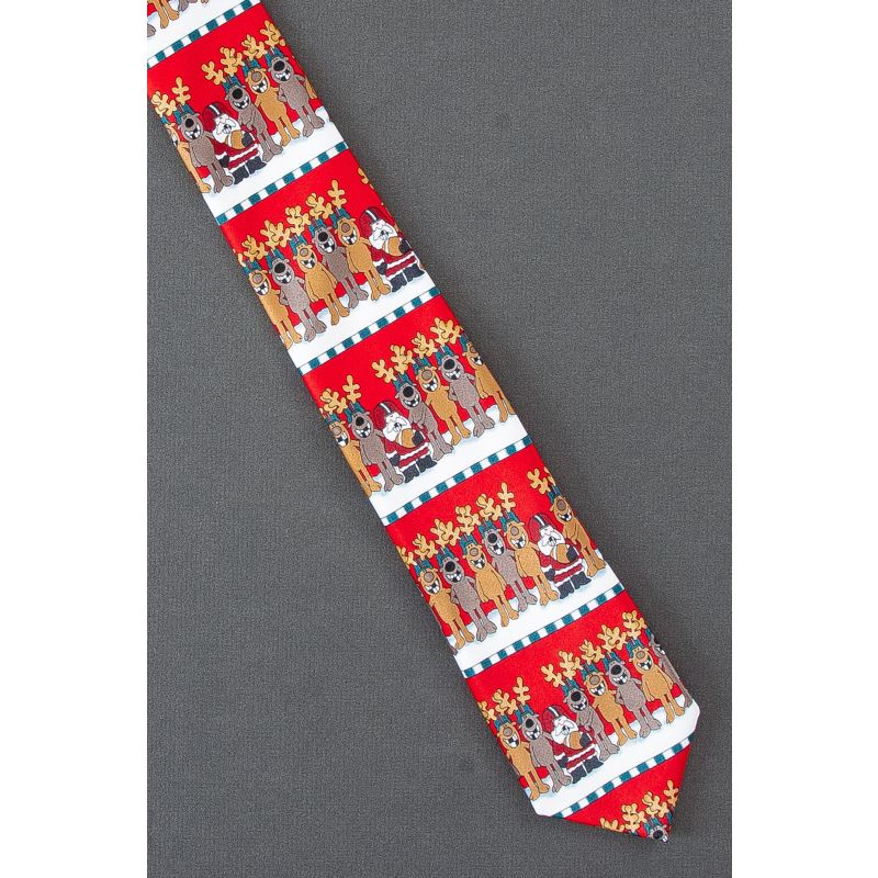 Santa Claus & Reindeer Football Team Necktie