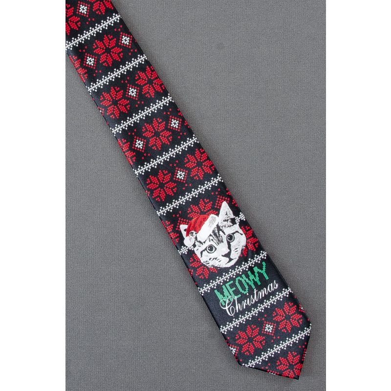 Cat in Santa Hat - A Meowy Christmas Necktie