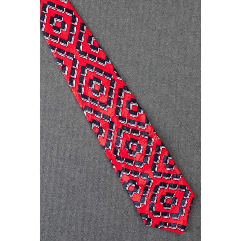 Circuit Board Component - Red Silk Computer Tie