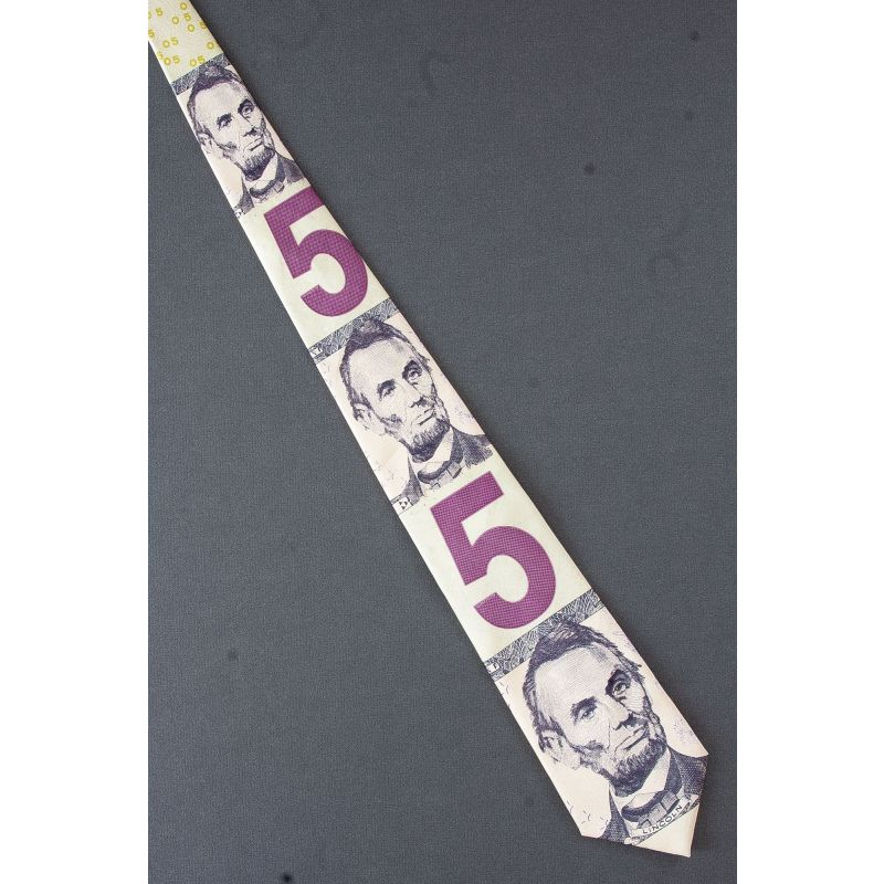 Five Dollar Bill - Abraham Lincoln $5 US Currency Tie