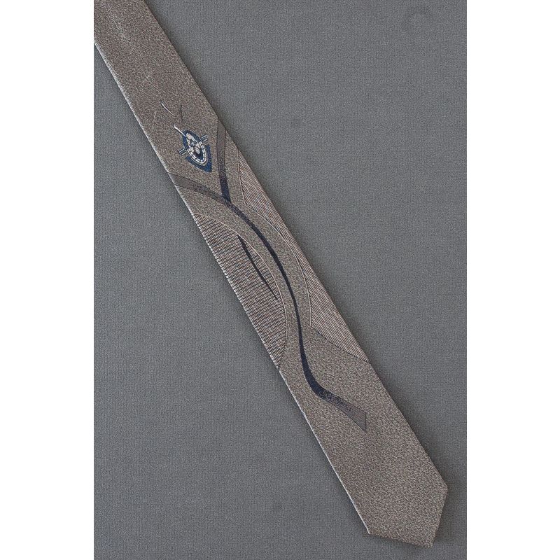 Two Half Circles - 1980's Skinny Beige Necktie