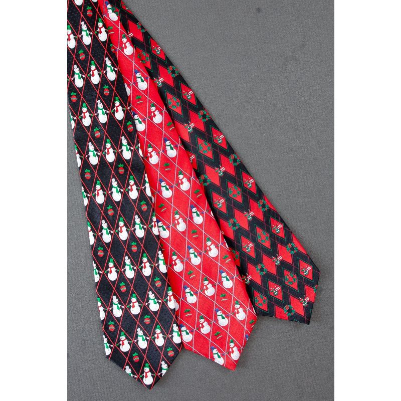 3 For $25 - Matching Snowman Silk Neckties