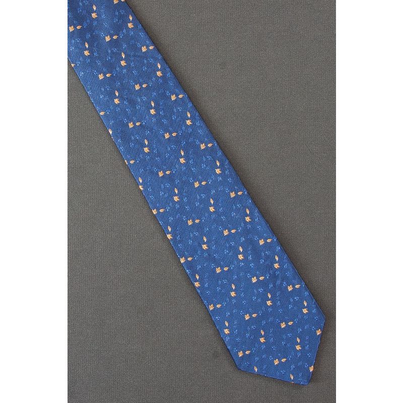 Fall Leaves - Blue Silk Tom James Autumn Tie