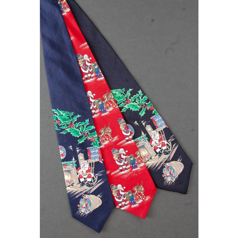 3 For $25 - Santa by Fire Place Set to Deliver Ties
