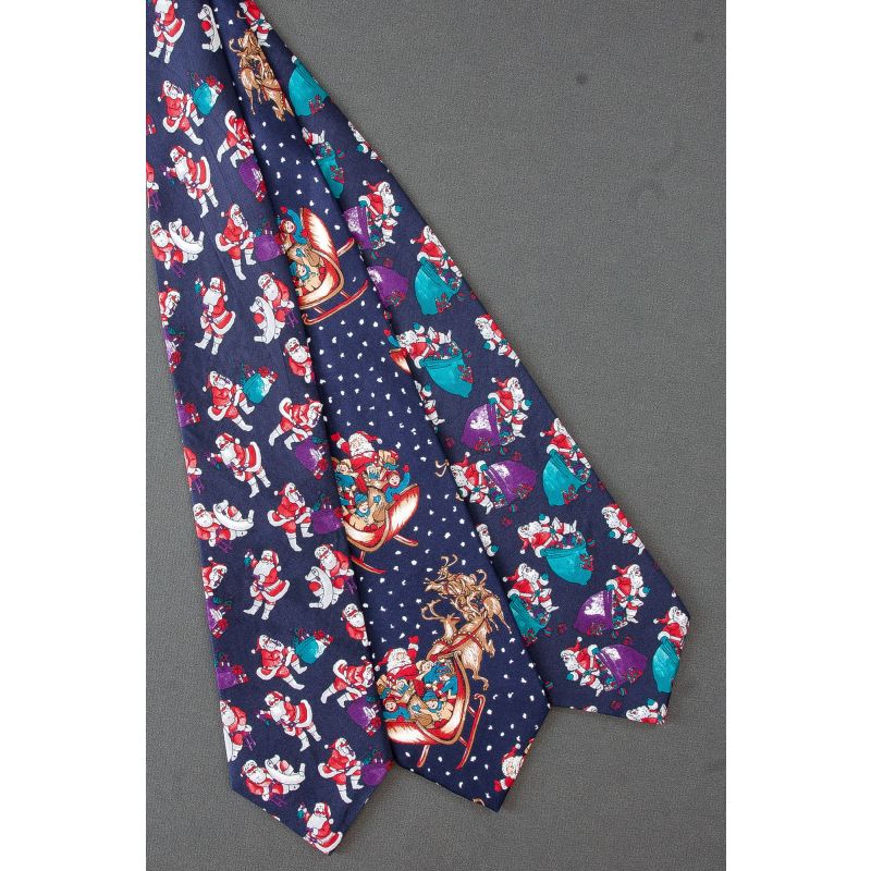 3 For $25 - Santa's Green & Purple Sacks Neckties