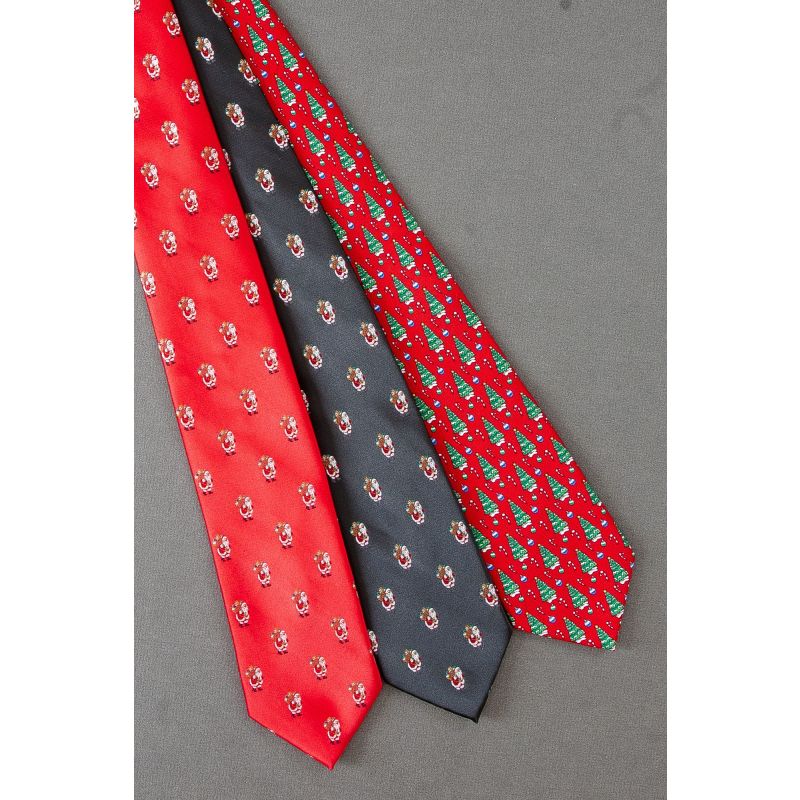 3 For $25 - Christmas Trees & Santa Claus Ties