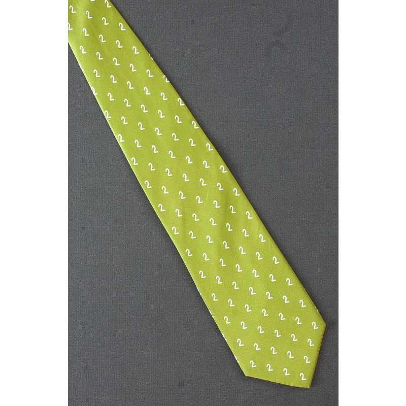 The Number Two 2 - Men's Green Silk Necktie