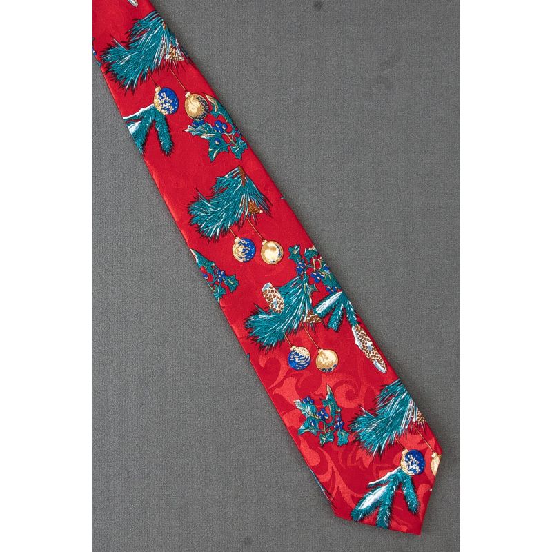 Christmas Ornaments Hang From Tree Branch Tie