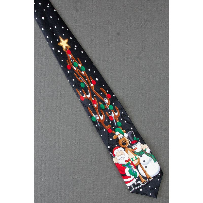 Santa Claus, Reindeer & Snowman - Hallmark Tie