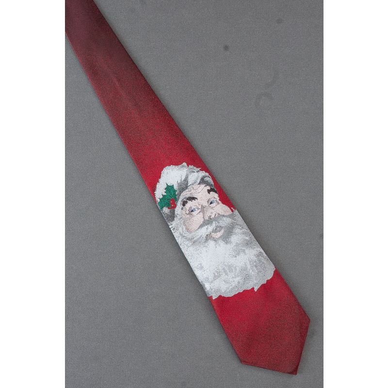 Santa Claus With Holly & Berries In His Hat Tie