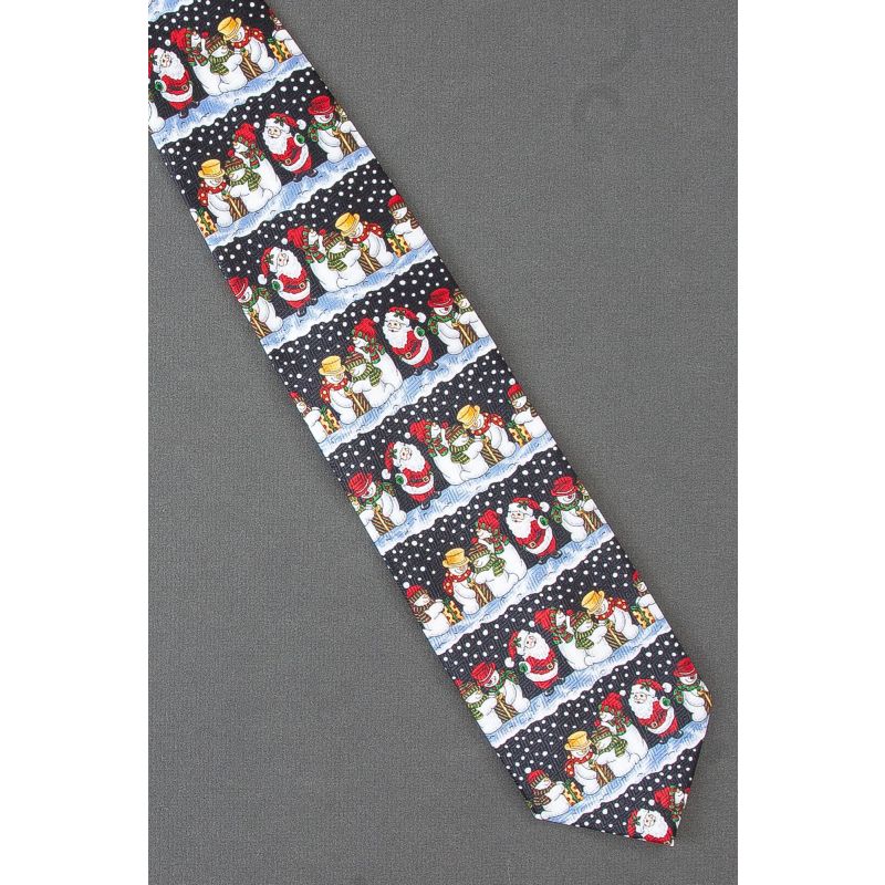 Santa Gives Gifts To Snowman Family - Necktie