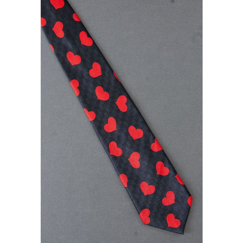 Whimsical Red Valentine Day Hearts - Black Tie