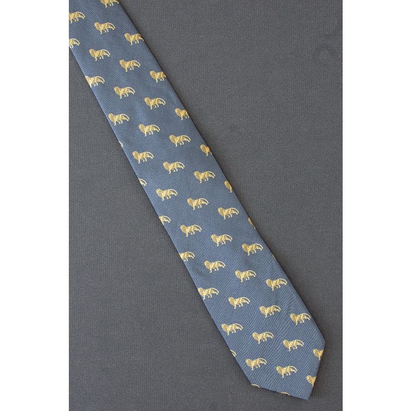 Gold Lion Allover - Gray Into Africa Necktie