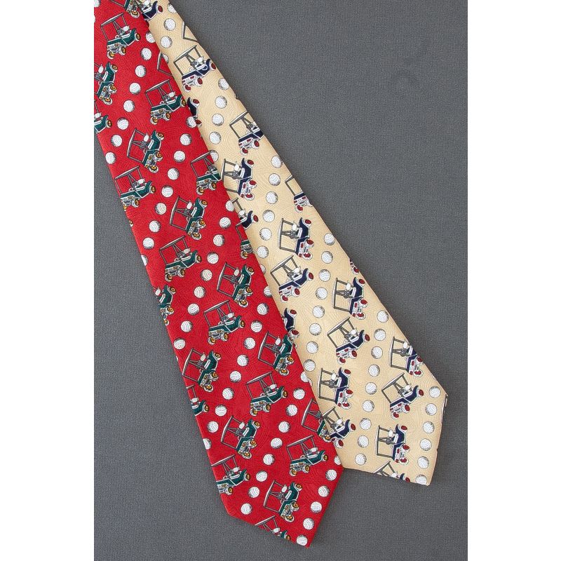 2 For $25 - Golf Carts & Balls Create Stripes Ties