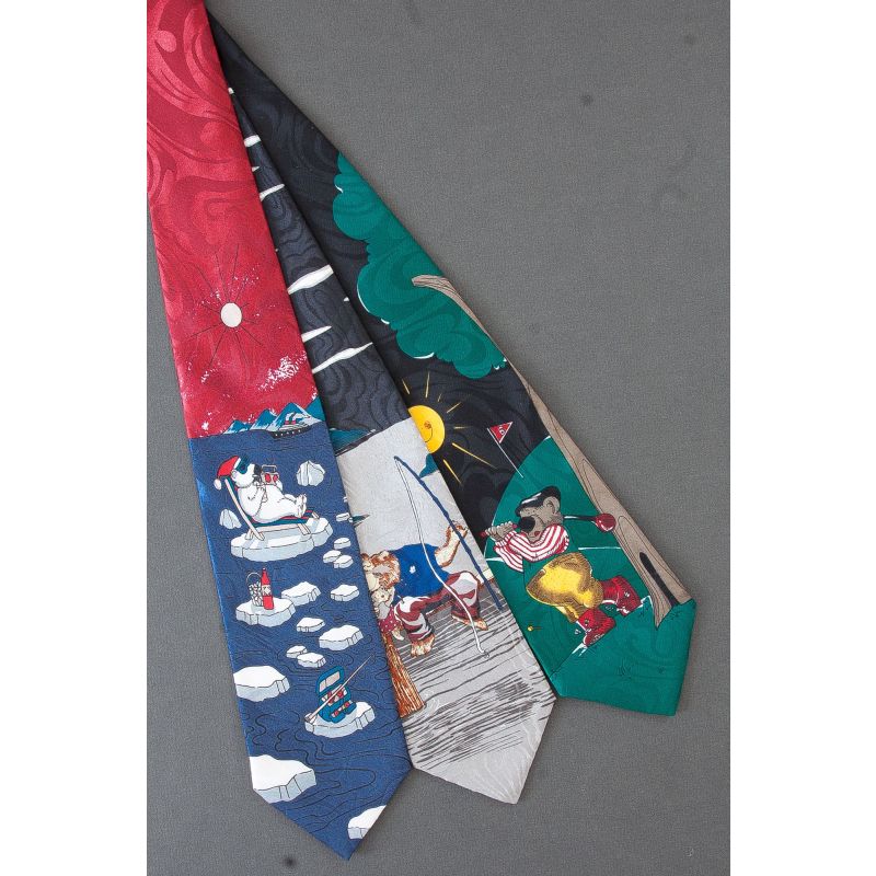 3 For $25 - Bears Fishing & Golfing - Fun Neckties