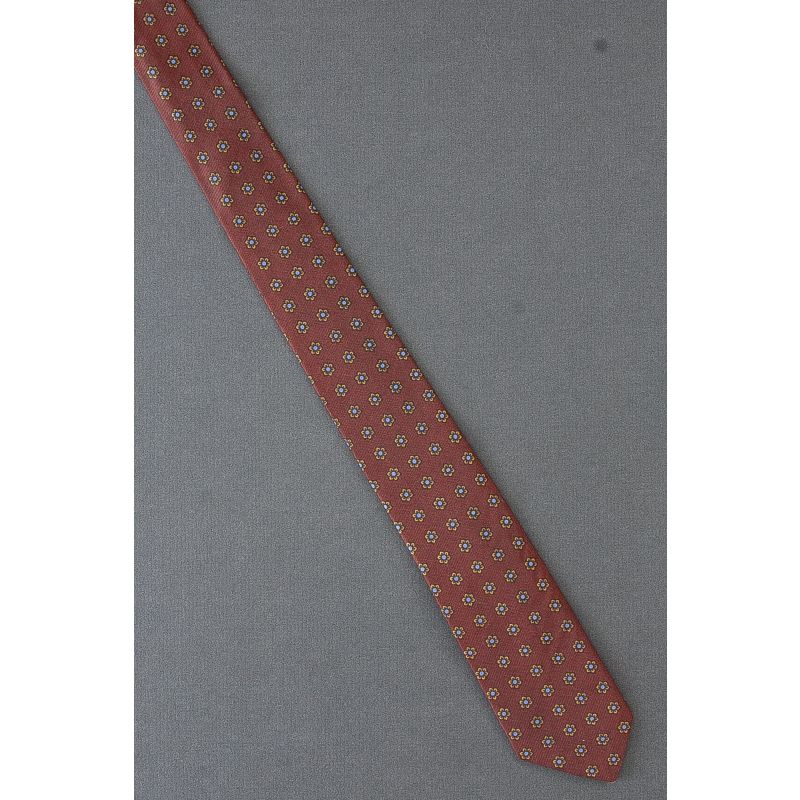 Flowerette Overall - 50's Skinny Brown Necktie