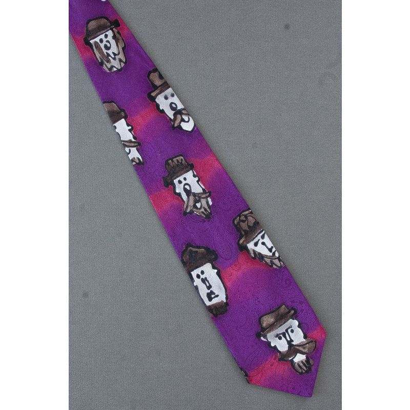 Men With Hats - Hand Painted Robert Daskal Tie