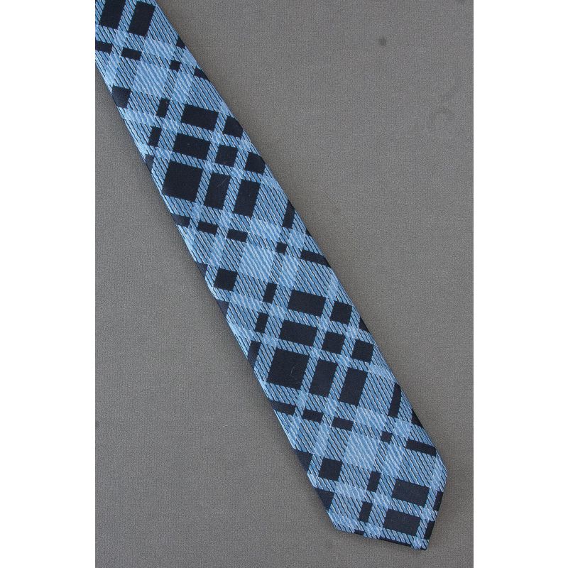 Blue & Navy Plaid - 1970's Vintage Necktie