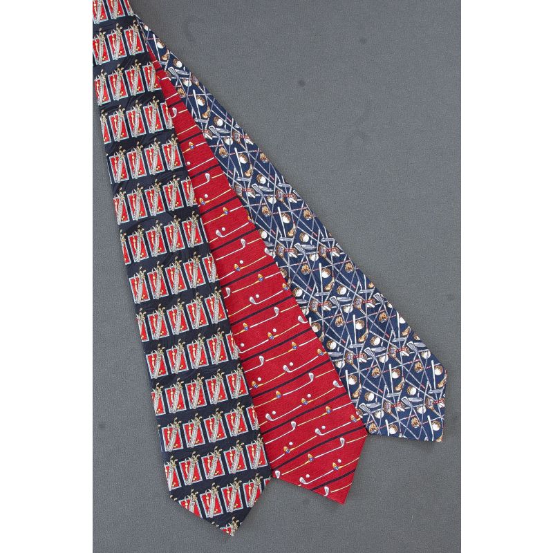 3 For $25 - Golf - Silk Museum Artifacts Ties
