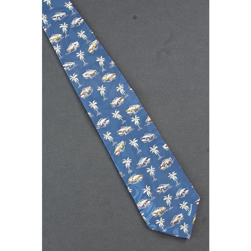 Convertible Car & Palm Trees in Hawaii Necktie