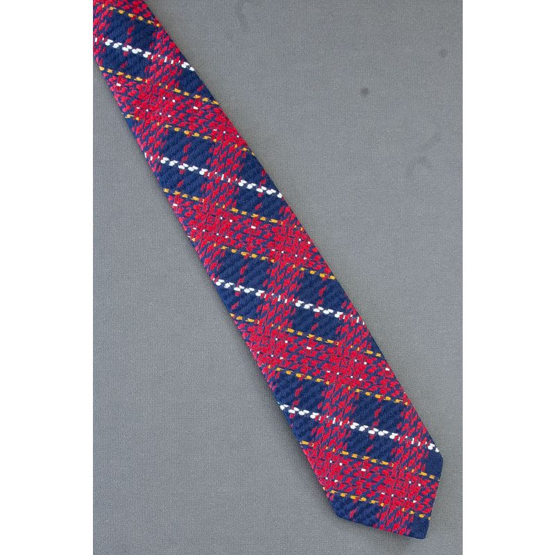 Red, White & Blue Plaid - 1970's Vintage Necktie
