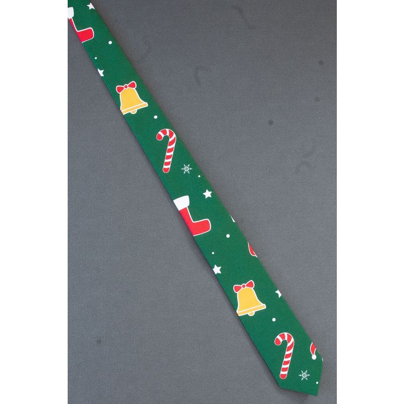 Stocking, Candy Cane & Bell - Skinny Christmas Tie